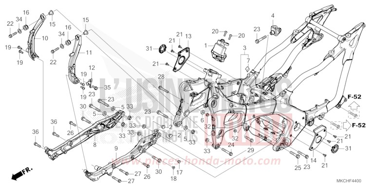 FRAME BODY for Gold Wing PEAL DEEP MUD GRAY (NHC47B) from 2021